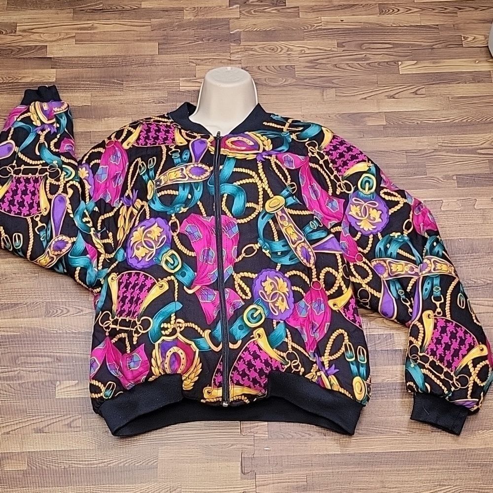 Vintage 1980's  Ms. Choice  Zip-up Jacket Size large Made in the USA 🇺🇸